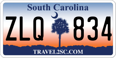 SC license plate ZLQ834