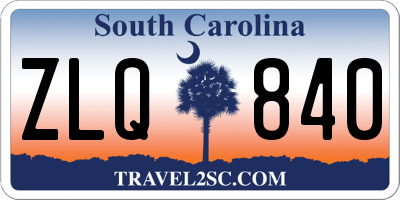 SC license plate ZLQ840