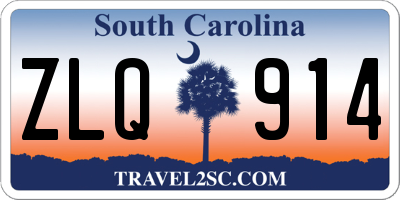 SC license plate ZLQ914