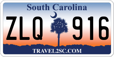 SC license plate ZLQ916