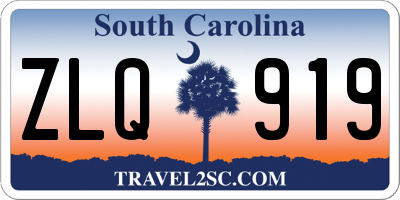 SC license plate ZLQ919