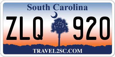 SC license plate ZLQ920