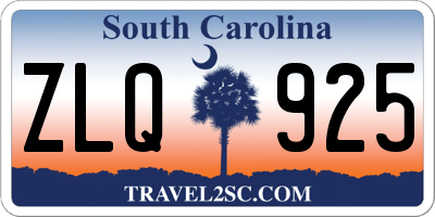 SC license plate ZLQ925