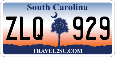 SC license plate ZLQ929