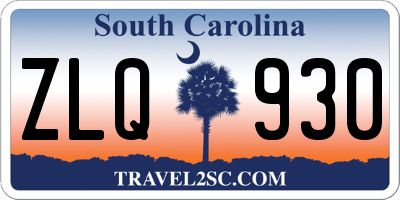 SC license plate ZLQ930