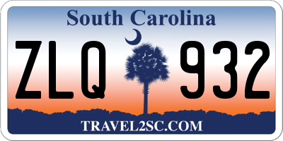 SC license plate ZLQ932