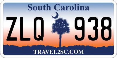 SC license plate ZLQ938