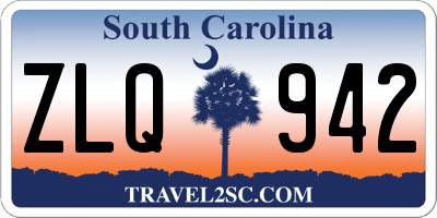 SC license plate ZLQ942