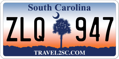 SC license plate ZLQ947