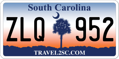 SC license plate ZLQ952