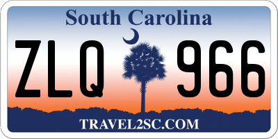 SC license plate ZLQ966