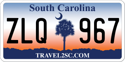 SC license plate ZLQ967