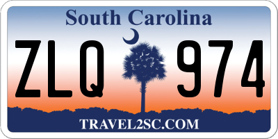 SC license plate ZLQ974