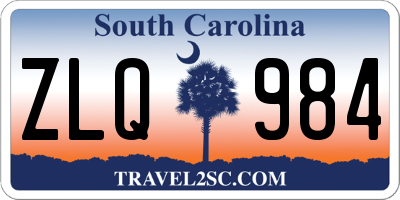 SC license plate ZLQ984