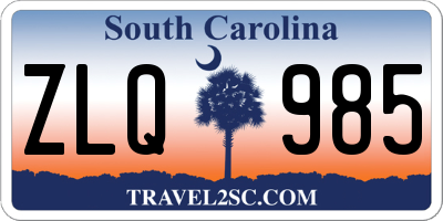 SC license plate ZLQ985