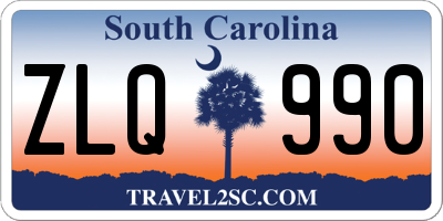 SC license plate ZLQ990