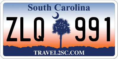 SC license plate ZLQ991