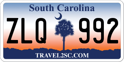 SC license plate ZLQ992