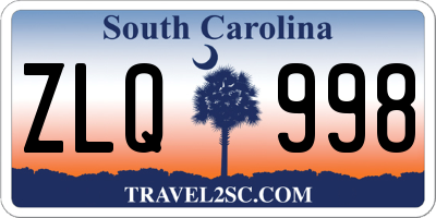 SC license plate ZLQ998