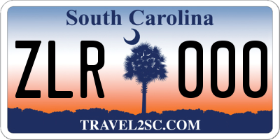 SC license plate ZLR000