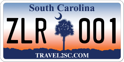 SC license plate ZLR001