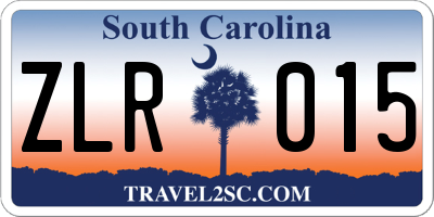 SC license plate ZLR015