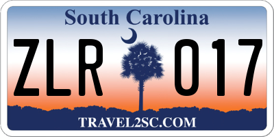 SC license plate ZLR017