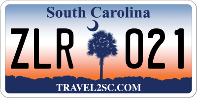 SC license plate ZLR021