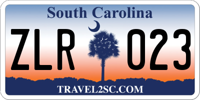 SC license plate ZLR023