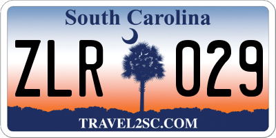 SC license plate ZLR029
