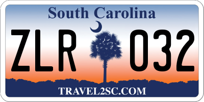 SC license plate ZLR032