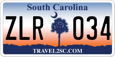 SC license plate ZLR034