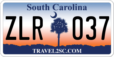 SC license plate ZLR037