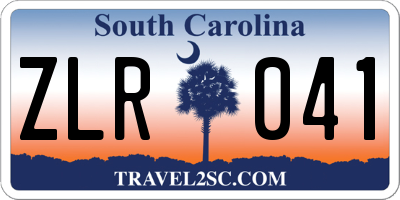 SC license plate ZLR041