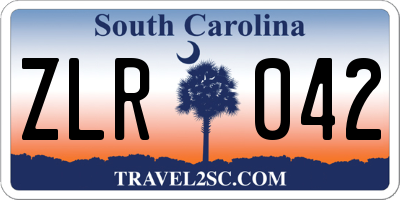 SC license plate ZLR042