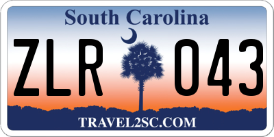 SC license plate ZLR043