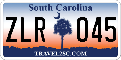 SC license plate ZLR045