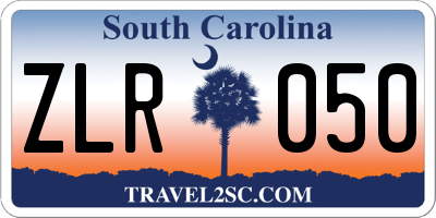 SC license plate ZLR050