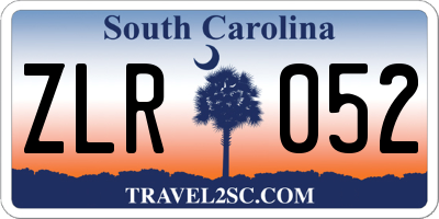 SC license plate ZLR052