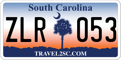 SC license plate ZLR053