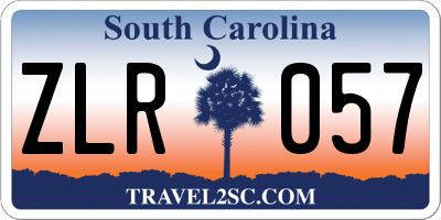SC license plate ZLR057