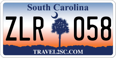 SC license plate ZLR058