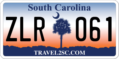 SC license plate ZLR061