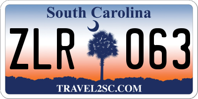 SC license plate ZLR063
