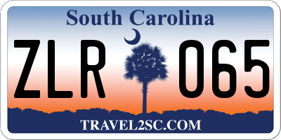 SC license plate ZLR065