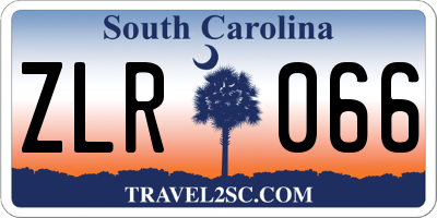 SC license plate ZLR066