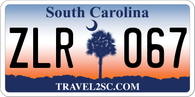 SC license plate ZLR067