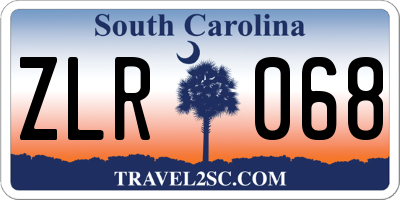 SC license plate ZLR068