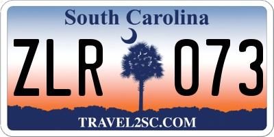SC license plate ZLR073