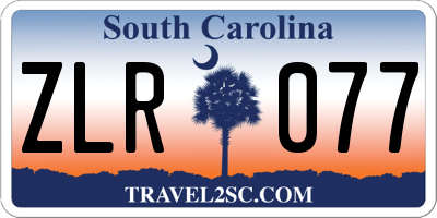 SC license plate ZLR077